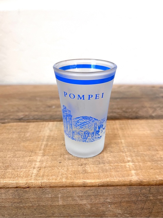 Souvenir Other - Vintage Frosted Pompei Vesuvio Italy Double Sided Shot Glass